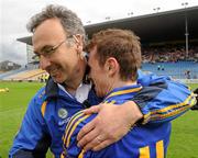 14 July 2012; Tipperary manager Peter Creedon, left, and Brian Mulvihill celebrate after the game. GAA Football All-Ireland Senior Championship Qualifier, Round 2, Tipperary v Wexford, Semple Stadium, Thurles, Co. Tipperary. Picture credit: Matt Browne / SPORTSFILE