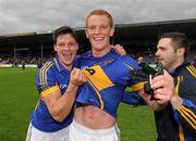 14 July 2012; Tipperary's Ciaran McDonald, left, and George Hannigan celebrate after the game. GAA Football All-Ireland Senior Championship Qualifier, Round 2, Tipperary v Wexford, Semple Stadium, Thurles, Co. Tipperary. Picture credit: Matt Browne / SPORTSFILE