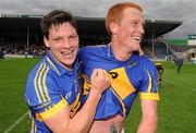 14 July 2012; Tipperary's Ciaran McDonald, left, and George Hannigan celebrate after the game. GAA Football All-Ireland Senior Championship Qualifier, Round 2, Tipperary v Wexford, Semple Stadium, Thurles, Co. Tipperary. Picture credit: Matt Browne / SPORTSFILE