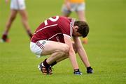14 July 2012; A dejected Conor Doherty, Galway, after the final whistle. GAA Football All-Ireland Senior Championship Qualifier, Round 2, Antrim v Galway, Casement Park, Belfast, Co. Antrim. Picture credit: Oliver McVeigh / SPORTSFILE