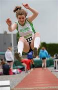 14 July 2012; Claire Ryder, Craughwell A.C., Co. Galway, in action during the Girl's Under-17 Long Jump event. Woodie’s DIY Juvenile Track and Field Championships of Ireland, Tullamore Harriers Stadium, Tullamore, Co. Offaly. Picture credit: Tomas Greally / SPORTSFILE