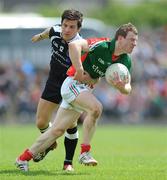 15 July 2012; Keith Higgins, Mayo, in action against Brendan Egan, Sligo. Connacht GAA Football Senior Championship Final, Sligo v Mayo, Dr. Hyde Park, Roscommon. Picture credit: Ray Ryan / SPORTSFILE