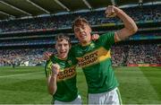 17 September 2017; Kerry's Chris O’Donoghue, left, and David Clifford celebrate after the Electric Ireland GAA Football All-Ireland Minor Championship Final match between Kerry and Derry at Croke Park in Dublin. Photo by Piaras Ó Mídheach/Sportsfile