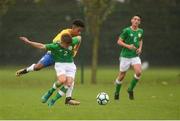27 September 2017; Séamas Keogh of Ireland in action against Talles Macedo Toledo Costa of Brazil during the International Friendly match between Republic of Ireland and Brazil at the AUL Complex in Dublin. Photo by Piaras Ó Mídheach/Sportsfile