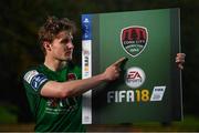 27 September 2017; EA SPORTS™ celebrates 10 years of SSE Airtricity League action with the return of the FIFA 18 Club packs! Featuring the individual club crest of all 12 Premier Division teams, Irish fans from across the country can show their support and download the special sleeve for free when the game launches this Friday 29th September from www.easports.com/uk/fifa/club-packs-17/league-of-ireland . Pictured at the launch of FIFA 18 Club packs at the Iveagh Gardens in Dublin is Kieran Sadlier of Cork City. Photo by Stephen McCarthy/Sportsfile