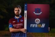 27 September 2017; EA SPORTS™ celebrates 10 years of SSE Airtricity League action with the return of the FIFA 18 Club packs! Featuring the individual club crest of all 12 Premier Division teams, Irish fans from across the country can show their support and download the special sleeve for free when the game launches this Friday 29th September from www.easports.com/uk/fifa/club-packs-17/league-of-ireland . Pictured at the launch of FIFA 18 Club packs at the Iveagh Gardens in Dublin is Ryan McEvoy of Drogheda United. Photo by Stephen McCarthy/Sportsfile