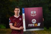 27 September 2017; EA SPORTS™ celebrates 10 years of SSE Airtricity League action with the return of the FIFA 18 Club packs! Featuring the individual club crest of all 12 Premier Division teams, Irish fans from across the country can show their support and download the special sleeve for free when the game launches this Friday 29th September from www.easports.com/uk/fifa/club-packs-17/league-of-ireland . Pictured at the launch of FIFA 18 Club packs at the Iveagh Gardens in Dublin is Padraic Cunningham of Galway United. Photo by Stephen McCarthy/Sportsfile