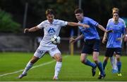 27 September 2017; Sivert Gussiås of Molde FK in action against Sean Quinn of UCD during the U19 UEFA Youth League First Round match between UCD and Molde FK at UCD Bowl in Belfield, Dublin. Photo by Matt Browne/Sportsfile