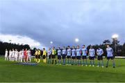 27 September 2017; The teams and officials line up before the start of the U19 UEFA Youth League First Round match between UCD and Molde FK at UCD Bowl in Belfield, Dublin. Photo by Matt Browne/Sportsfile