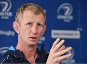 28 September 2017;  Leinster head coach Leo Cullen in attendance during a Leinster Rugby Press Conference at the RDS Arena in Dublin. Photo by Matt Browne/Sportsfile