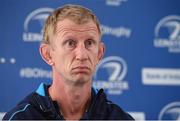 28 September 2017;  Leinster head coach Leo Cullen in attendance during a Leinster Rugby Press Conference at the RDS Arena in Dublin. Photo by Matt Browne/Sportsfile
