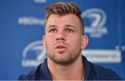 28 September 2017; Jordi Murphy of Leinster in attendance during Leinster Rugby Press Conference at the RDS Arena in Dublin. Photo by Matt Browne/Sportsfile