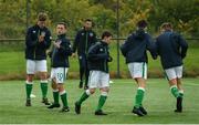 27 September 2017; Republic of Ireland players warm-up before the International Friendly match between Republic of Ireland and Brazil at the AUL Complex in Dublin. Photo by Piaras Ó Mídheach/Sportsfile