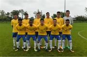 27 September 2017; Brazil players, back row, from left, Cadu, Gabriel Veron, Gabriel Noga, Renan, Reiner, and Cristian, front row, from left, Talles, Eduardo, Fabinho, Joao Peglow and Kaka, before the International Friendly match between Republic of Ireland and Brazil at the AUL Complex in Dublin. Photo by Piaras Ó Mídheach/Sportsfile