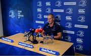 25 September 2017; Leinster senior coach Stuart Lancaster during a Press Conference at UCD, Belfield, in Dublin. Photo by David Fitzgerald/Sportsfile