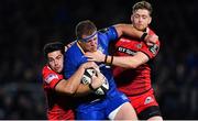 29 September 2017; Sean Cronin of Leinster is tackled by Sam Hidalgo-Clyne, left, and Glenn Bryce of Edinburgh during the Guinness PRO14 Round 5 match between Leinster and Edinburgh at the RDS Arena in Dublin. Photo by Brendan Moran/Sportsfile
