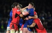 29 September 2017; Tadhg Furlong of Leinster is tackled by Cornell du Preez, left, and Darryl Marfo of Edinburgh during the Guinness PRO14 Round 5 match between Leinster and Edinburgh at the RDS Arena in Dublin. Photo by Brendan Moran/Sportsfile