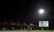 3 November 2017; Fireworks explode during the first half of the Guinness PRO14 Round 8 match between Glasgow Warriors and Leinster at Scotstoun in Glasgow, Scotland. Photo by Ramsey Cardy/Sportsfile