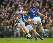 15 July 2012; Maurice Shanahan, Waterford, in action against Paul Curran, 3, and Conor O'Mahony, Tipperary. Munster GAA Hurling Senior Championship Final, Waterford v Tipperary, Pairc Ui Chaoimh, Cork. Picture credit: Ray McManus / SPORTSFILE