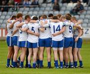 15 July 2012; The Monaghan team in a huddle before the game. GAA Football All-Ireland Senior Championship Qualifier, Round 2, Laois v Monaghan, O'Moore Park, Portlaoise, Co. Laois. Picture credit: Dáire Brennan / SPORTSFILE
