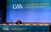 30 September 2017; Uachtarán Chumann Lúthchleas Gael Aogán Ó Fearghail before a GAA Special Congress at Croke Park in Dublin. Photo by Piaras Ó Mídheach/Sportsfile