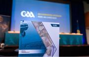 30 September 2017; A general view of the motions booklet before a GAA Special Congress at Croke Park in Dublin. Photo by Piaras Ó Mídheach/Sportsfile