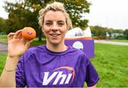 30 September 2017; Former Cork GAA footballer Valerie Mulcahy pictured at the Ballincollig parkrun where Vhi hosted a special event to celebrate their partnership with parkrun Ireland. Valerie was on hand to lead the warm up for parkrun participants before completing the 5km course alongside newcomers and seasoned parkrunners alike. Vhi provided walkers, joggers, runners and volunteers at Ballincollig parkrun with a variety of refreshments in the Vhi Relaxation Area at the finish line. A qualified physiotherapist Will Cuddihy was also available to guide participants through a post event stretching routine to ease those aching muscles. Parkruns take place over a 5km course weekly, are free to enter and are open to all ages and abilities, providing a fun and safe environment to enjoy exercise. To register for a parkrun near you visit www.parkrun.ie. New registrants should select their chosen event as their home location. You will then receive a personal barcode which acts as your free entry to any parkrun event worldwide. The Regional Park, Ballincollig, Co Cork. Photo by Eóin Noonan/Sportsfile