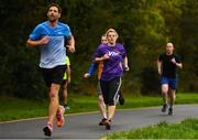 30 September 2017; Former Cork GAA footballer Valerie Mulcahy pictured at the Ballincollig parkrun where Vhi hosted a special event to celebrate their partnership with parkrun Ireland. Valerie was on hand to lead the warm up for parkrun participants before completing the 5km course alongside newcomers and seasoned parkrunners alike. Vhi provided walkers, joggers, runners and volunteers at Ballincollig parkrun with a variety of refreshments in the Vhi Relaxation Area at the finish line. A qualified physiotherapist Will Cuddihy was also available to guide participants through a post event stretching routine to ease those aching muscles. Parkruns take place over a 5km course weekly, are free to enter and are open to all ages and abilities, providing a fun and safe environment to enjoy exercise. To register for a parkrun near you visit www.parkrun.ie. New registrants should select their chosen event as their home location. You will then receive a personal barcode which acts as your free entry to any parkrun event worldwide. The Regional Park, Ballincollig, Co Cork. Photo by Eóin Noonan/Sportsfile