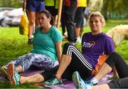 30 September 2017; Former Cork GAA footballer Valerie Mulcahy warming down after the Ballincollig parkrun where Vhi hosted a special event to celebrate their partnership with parkrun Ireland. Valerie was on hand to lead the warm up for parkrun participants before completing the 5km course alongside newcomers and seasoned parkrunners alike. Vhi provided walkers, joggers, runners and volunteers at Ballincollig parkrun with a variety of refreshments in the Vhi Relaxation Area at the finish line. A qualified physiotherapist Will Cuddihy was also available to guide participants through a post event stretching routine to ease those aching muscles. Parkruns take place over a 5km course weekly, are free to enter and are open to all ages and abilities, providing a fun and safe environment to enjoy exercise. To register for a parkrun near you visit www.parkrun.ie. New registrants should select their chosen event as their home location. You will then receive a personal barcode which acts as your free entry to any parkrun event worldwide. The Regional Park, Ballincollig, Co Cork. Photo by Eóin Noonan/Sportsfile
