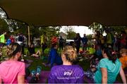 30 September 2017; Physiotherapist Will Cuddihy going through a post run warm down after the Ballincollig parkrun where Vhi hosted a special event to celebrate their partnership with parkrun Ireland. Former Cork GAA footballer Valerie Mulcahy was on hand to lead the warm up for parkrun participants before completing the 5km course alongside newcomers and seasoned parkrunners alike. Vhi provided walkers, joggers, runners and volunteers at Ballincollig parkrun with a variety of refreshments in the Vhi Relaxation Area at the finish line. A qualified physiotherapist Will Cuddihy was also available to guide participants through a post event stretching routine to ease those aching muscles. Parkruns take place over a 5km course weekly, are free to enter and are open to all ages and abilities, providing a fun and safe environment to enjoy exercise. To register for a parkrun near you visit www.parkrun.ie. New registrants should select their chosen event as their home location. You will then receive a personal barcode which acts as your free entry to any parkrun event worldwide. The Regional Park, Ballincollig, Co Cork. Photo by Eóin Noonan/Sportsfile