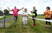 30 September 2017; Susan Lennon and daughter Mikayla, age 12, from Coolock, Co Dublin, finishing the run. parkrun Ireland in partnership with Vhi, added their 79th event on Saturday, September 30th, with the introduction of the Darndale parkrun. parkruns take place over a 5km course weekly, are free to enter and are open to all ages and abilities, providing a fun and safe environment to enjoy exercise. To register for a parkrun near you visit www.parkrun.ie. New registrants should select their chosen event as their home location. You will then receive a personal barcode which acts as your free entry to any parkrun event worldwide. The Football Pavilion, Darndale, Dublin. Photo by Cody Glenn/Sportsfile