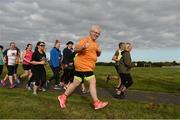 30 September 2017; Ed McGrane, from Lucan, Co Dublin, and participants at the start of the run. parkrun Ireland in partnership with Vhi, added their 79th event on Saturday, September 30th, with the introduction of the Darndale parkrun. parkruns take place over a 5km course weekly, are free to enter and are open to all ages and abilities, providing a fun and safe environment to enjoy exercise. To register for a parkrun near you visit www.parkrun.ie. New registrants should select their chosen event as their home location. You will then receive a personal barcode which acts as your free entry to any parkrun event worldwide. The Football Pavilion, Darndale, Dublin. Photo by Cody Glenn/Sportsfile