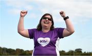 30 September 2017; Barbara Yeates, from Donabate, Co Dublin, after finishing the run. parkrun Ireland in partnership with Vhi, added their 79th event on Saturday, September 30th, with the introduction of the Darndale parkrun. parkruns take place over a 5km course weekly, are free to enter and are open to all ages and abilities, providing a fun and safe environment to enjoy exercise. To register for a parkrun near you visit www.parkrun.ie. New registrants should select their chosen event as their home location. You will then receive a personal barcode which acts as your free entry to any parkrun event worldwide. The Football Pavilion, Darndale, Dublin. Photo by Cody Glenn/Sportsfile