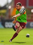 30 September 2017; JJ Hanrahan of Munster practices his kicking prior to the Guinness PRO14 Round 5 match between Munster and Cardiff Blues at Thomond Park in Limerick. Photo by Brendan Moran/Sportsfile