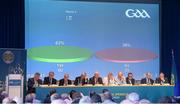 30 September 2017; A general view of the result of Motion 2, a change to the Hurling Championship format between 2018 and 2020, which was passed during a GAA Special Congress at Croke Park in Dublin. Photo by Piaras Ó Mídheach/Sportsfile