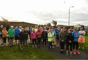 30 September 2017; Participants before the run. parkrun Ireland in partnership with Vhi, added their 79th event on Saturday, September 30th, with the introduction of the Darndale parkrun. parkruns take place over a 5km course weekly, are free to enter and are open to all ages and abilities, providing a fun and safe environment to enjoy exercise. To register for a parkrun near you visit www.parkrun.ie. New registrants should select their chosen event as their home location. You will then receive a personal barcode which acts as your free entry to any parkrun event worldwide. The Football Pavilion, Darndale, Dublin. Photo by Cody Glenn/Sportsfile