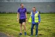 30 September 2017; Alan Foley, from Clongriffin, Co Dublin, and Ruth Shields, parkrun Ireland, from Lisburn, cheer on runners. parkrun Ireland in partnership with Vhi, added their 79th event on Saturday, September 30th, with the introduction of the Darndale parkrun. parkruns take place over a 5km course weekly, are free to enter and are open to all ages and abilities, providing a fun and safe environment to enjoy exercise. To register for a parkrun near you visit www.parkrun.ie. New registrants should select their chosen event as their home location. You will then receive a personal barcode which acts as your free entry to any parkrun event worldwide. The Football Pavilion, Darndale, Dublin. Photo by Cody Glenn/Sportsfile