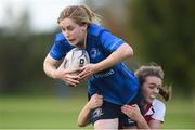 30 September 2017; Bethany Sharpe of Leinster is tackled by Ruth Gilsenan of Ulster during the U18 Interprovincial Series match between Leinster and Ulster at North Kildare RFC in Kilcock, Co Kildare. Photo by Matt Browne/Sportsfile