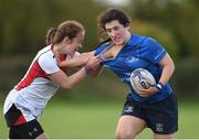 30 September 2017; Grace Kelly of Leinster is tackled by Amber Redmond of Ulster during the U18 Interprovincial Series match between Leinster and Ulster at North Kildare RFC in Kilcock, Co Kildare. Photo by Matt Browne/Sportsfile