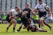 30 September 2017; Louis Ludik of Ulster is tackled by Renato Giammarioli of Zebre Rugby Club during the Guinness PRO14 Round 5 match between Zebre and Ulster at Stadio Lanfranchi, in Parma, Italy. Photo by Roberto Bregani/Sportsfile