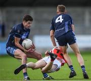 30 September 2017; Kieran Doherty, left, and Rob Martina of St. Judes in action agaibst Con O'Callaghan of Cuala during the Dublin County Senior Football Championship Quarter-Final match between Cuala and St Jude's at Parnell Park in Dublin. Photo by David Fitzgerald/Sportsfile