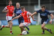 30 September 2017; Niall O'Callaghan of Cuala in action against Ciaran Fitzpatrick of St. Judes during the Dublin County Senior Football Championship Quarter-Final match between Cuala and St Jude's at Parnell Park in Dublin. Photo by David Fitzgerald/Sportsfile