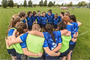 30 September 2017; Leinster huddle before the start of the second half during the U18 Interprovincial Series match between Leinster and Ulster at North Kildare RFC in Kilcock, Co Kildare. Photo by Matt Browne/Sportsfile