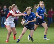 30 September 2017; Anna Doyle of Leinster is tackled by Lucy Turkington of Ulster during the U18 Interprovincial Series match between Leinster and Ulster at North Kildare RFC in Kilcock, Co Kildare. Photo by Matt Browne/Sportsfile