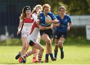 30 September 2017; Meadbh O'Callaghan of Leinster is tackled by Kelly McCormill of Ulster during the U18 Interprovincial Series match between Leinster and Ulster at North Kildare RFC in Kilcock, Co Kildare. Photo by Matt Browne/Sportsfile