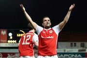 19 July 2012; Christy Fagan, St. Patrick's Athletic, celebrates after scoring his side's first goal. UEFA Europa League, 2nd Qualifying Round, 1st Leg, Široki Brijeg v St Patrick's Athletic, Stadion Pecara, Široki Brijeg, Bosnia and Herzegovina. Picture credit: Dzenan Krijestorac / SPORTSFILE