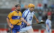 19 July 2012; Donal Breathnach, Waterford, in action against Shane Golden, Clare. Bord Gáis Energy Munster GAA Hurling Under 21 Championship Semi-Final, Clare v Waterford, Cusack Park, Ennis, Co. Clare. Picture credit: Diarmuid Greene / SPORTSFILE