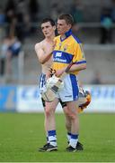 19 July 2012; Waterford players Eamonn Murphy, left, and Brian O'Halloran, after defeat to Clare. Bord Gáis Energy Munster GAA Hurling Under 21 Championship Semi-Final, Clare v Waterford, Cusack Park, Ennis, Co. Clare. Picture credit: Diarmuid Greene / SPORTSFILE