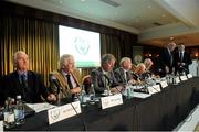 21 July 2012; A general view of the top table before the start of the FAI Annual General Meeting 2012. Mount Errigal Hotel, Letterkenny, Co. Donegal. Picture credit: David Maher / SPORTSFILE