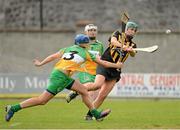 21 July 2012; Noelle Maher, Kilkenny, in action against Tr’ona McDonald, Offaly. All-Ireland Senior Camogie Championship Play-Off, Offaly v Kilkenny, St. Brendan's Park, Birr, Co. Offaly. Picture credit: Daire Brennan / SPORTSFILE